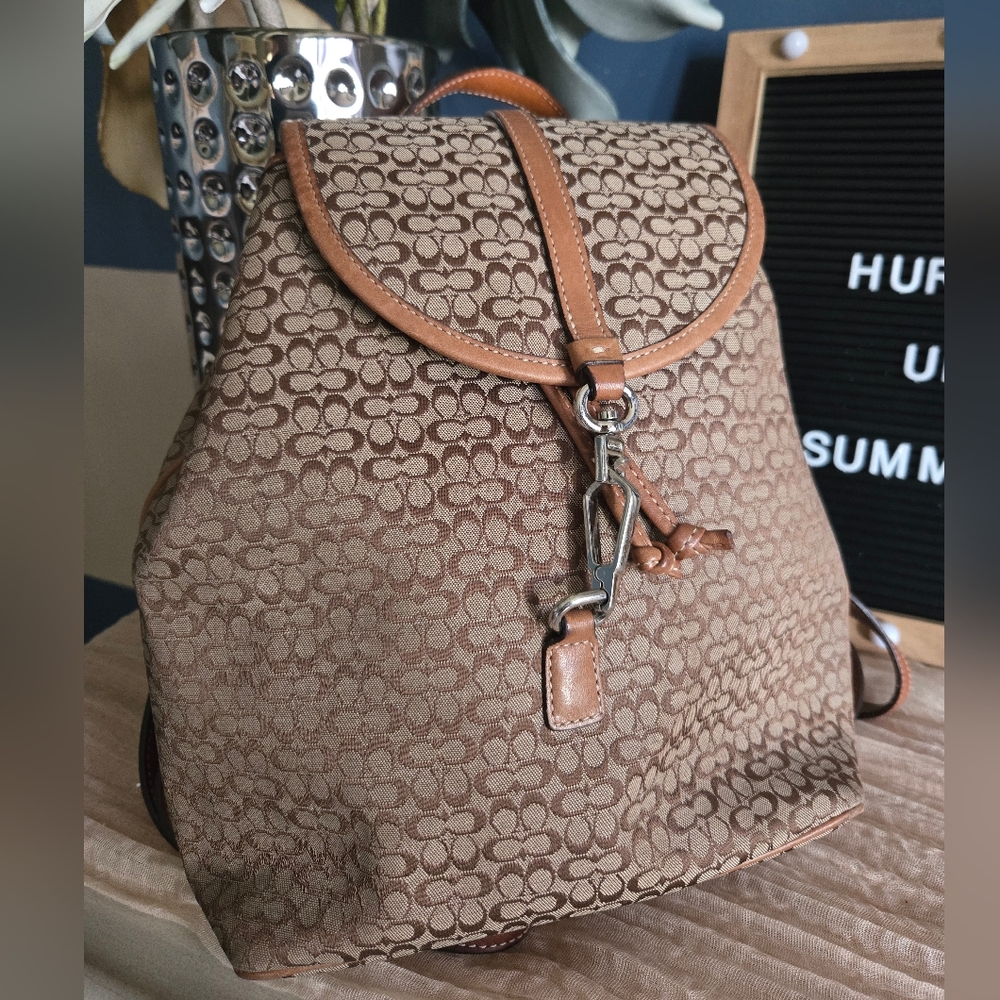 Brown Coach Monogram Backpack